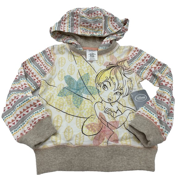 Disney Store Tinker Bell Girls Hoodie Hoody Top Pull Over‎ Long Sleeve Size 2 - Picture 5 of 5